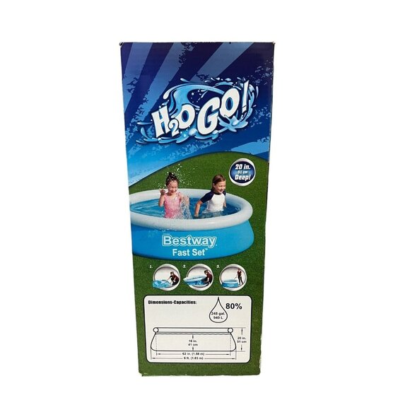 Bestway H2O Go! Fast Set‎ 6’ Inflatable Pool Easy Setup 20” 6 Foot - Picture 2 of 3